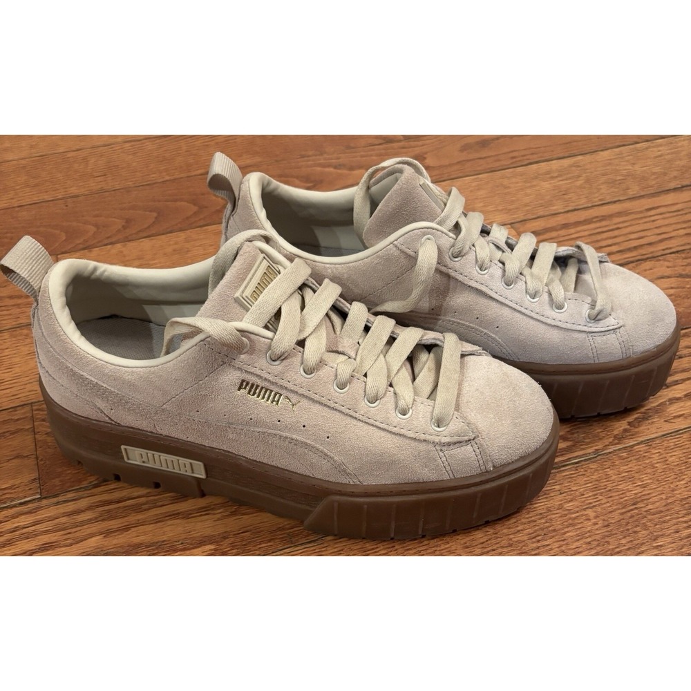 Puma Mayze Womens Size 10 Shoes Beige Brown Low Top Platform  Sneakers Y2K Style